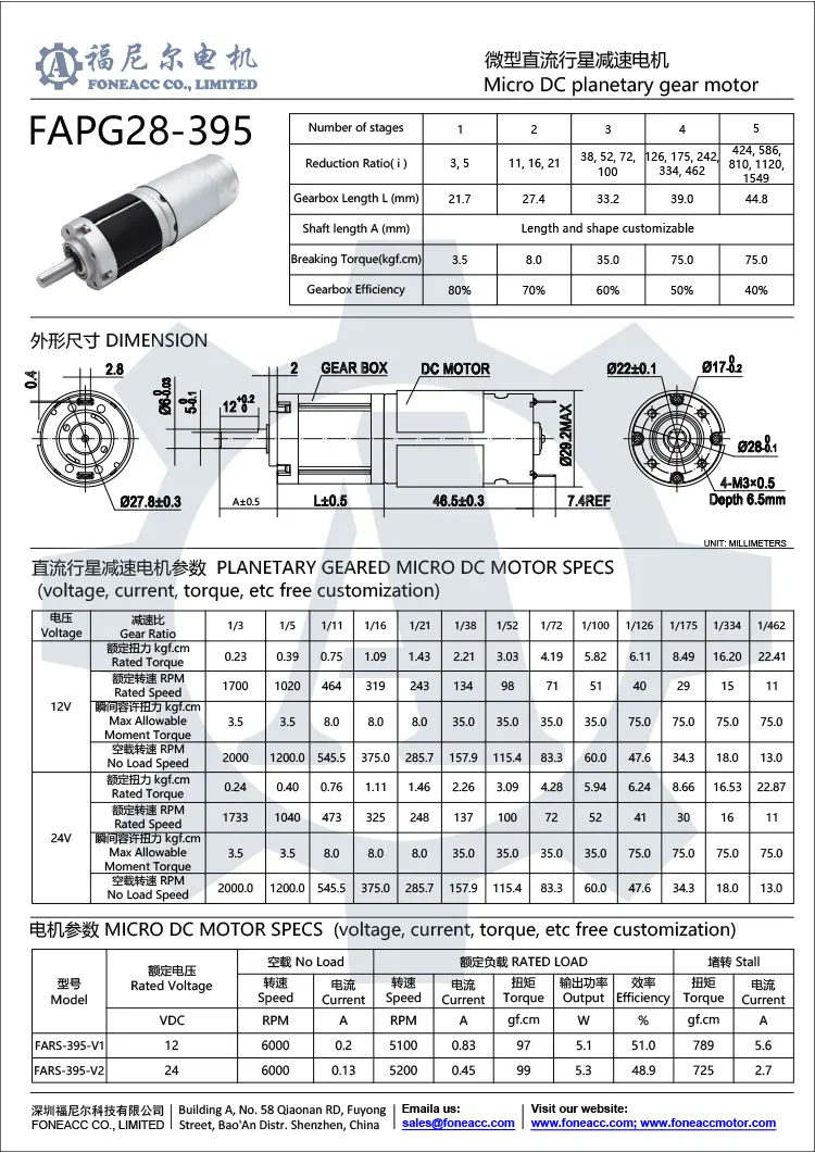 pg28-395 28 mm kleiner Planetengetriebe-Gleichstrom-Elektromotor.webp